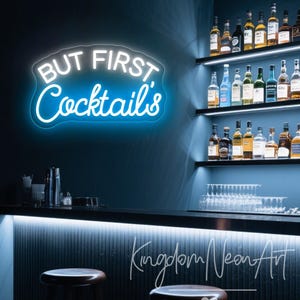 But First Cocktails Neon Sign Bar Neon Sign Custom Cocktails Led Neon Light Up Sign Home Wall Decor Shop Tavern Bar Decor Personalized Gifts