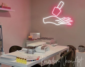 Letrero de neón para uñas: Decoración LED personalizada para salón de uñas