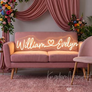 Custom Wedding Neon Sign, Couple Name LED Light, Wedding Party Decor, Wedding Gifts