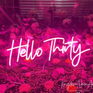 Hello Thirty Neon Sign Custom Neon Sing Birthday Neon Sign Led Light 30th Birthday Party Backdrop Home Wall Decor Birhtday Gifts Neon Art