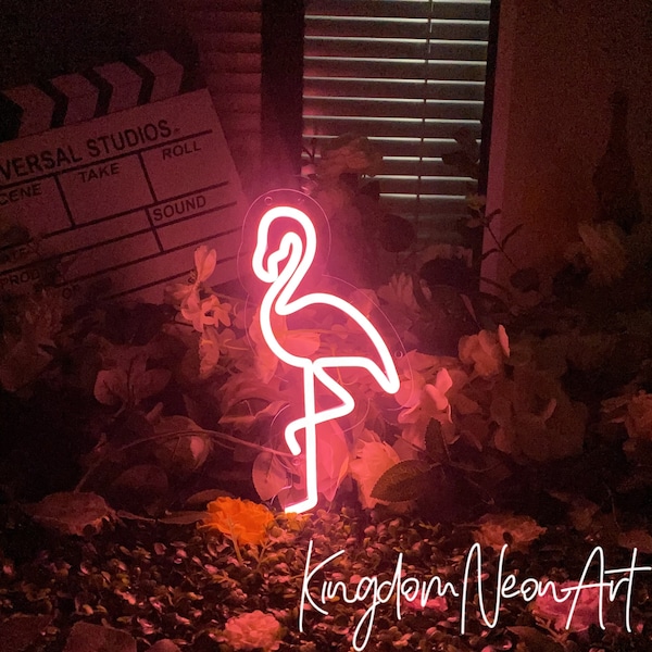 Flamingo Neon Sign Benutzerdefinierte Tier Neon Zeichen Led-Licht-Zeichen für Schlafzimmer Rosa Neonlicht Haus Raum-Wand-Dekor personalisierte Geschenk Neon Art Sign