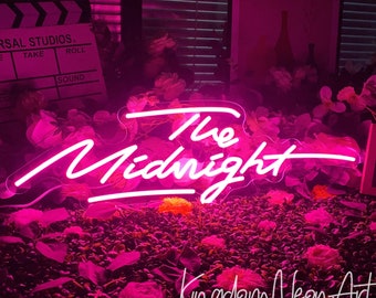 Midnight Neon Sign, Custom LED Light, Bedroom Wall Decor