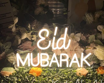 Eid Mubarak Neon Sign Festival Neon Sign Custom Neon Sign Led Light Home Bedroom Wall Decor Festival Party Decor Personalized Gift Neon Art