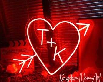 Insegna al neon a LED a forma di cuore per San Valentino personalizzata per decorazioni di matrimoni e feste | JXIN