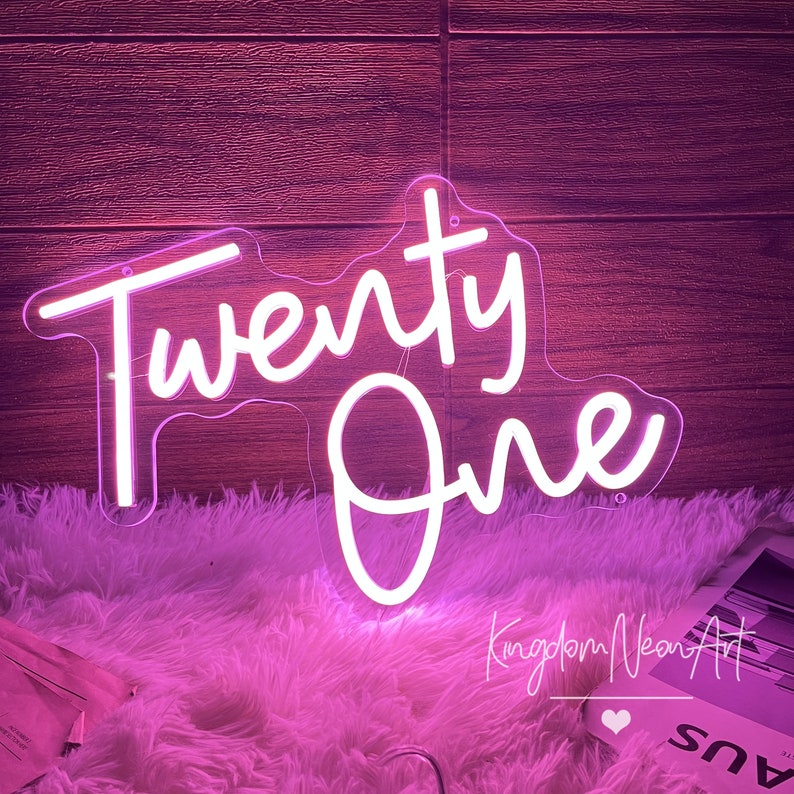 Twenty One Neon Sign, 21st Birthday Decor - Etsy