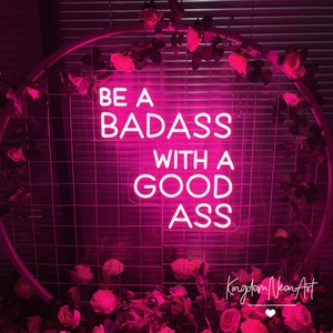 Seja um fodão com uma boa bunda sinal de néon luz led quarto sala de estar bar decoração interior da parede ins personalizado sinal de néon ginásio yoga arte de néon