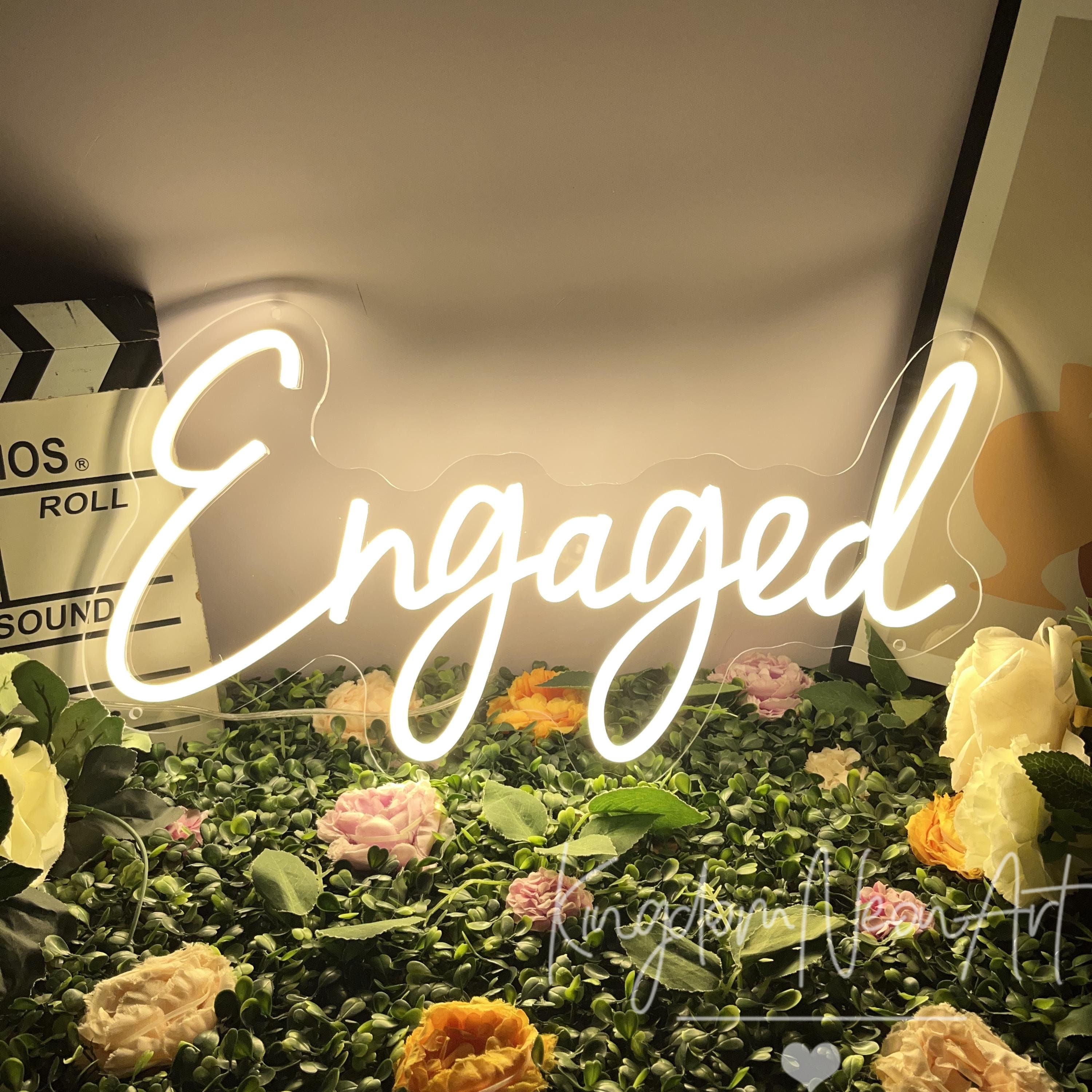 Engegment Led Sign Custom 'engaged' LED Neon Sign - Wedding, Engagement Decor - Etsy