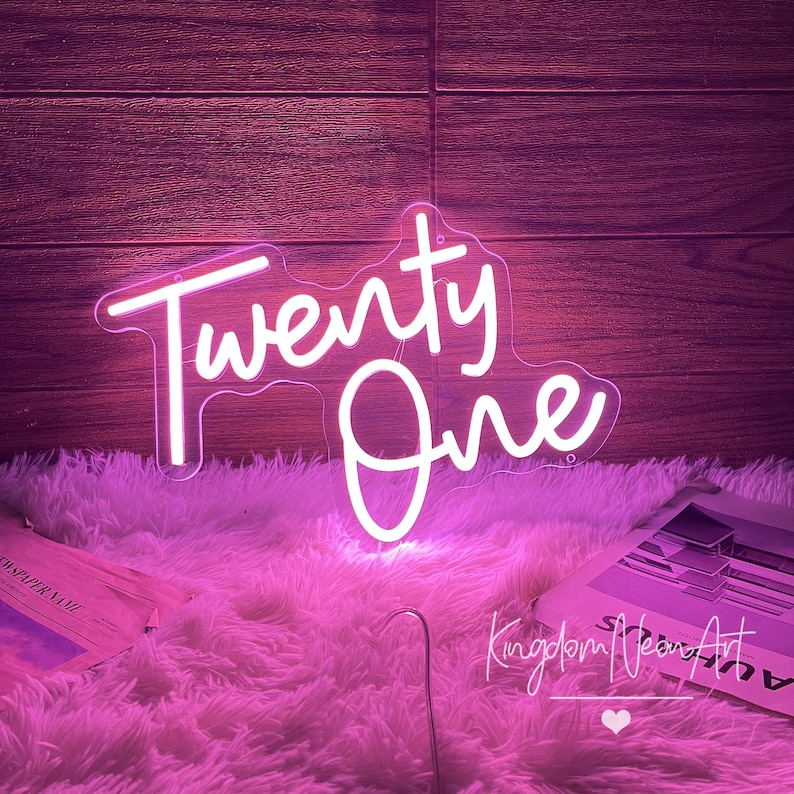 Twenty One In Cursive Twenty One Neon Sign, 21st Birthday Decor - Etsy