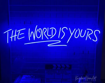 The World is Yours Neon Sign  Custom Neon Sign Bedroom Led Light Salon Bar Office Room Wall Decor Wedding Decoration Party Personalized Gift