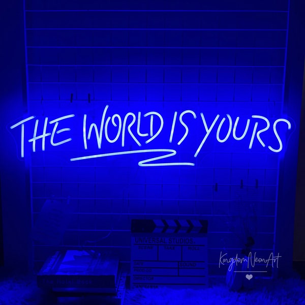 The World is Yours Neon Sign  Custom Neon Sign Bedroom Led Light Salon Bar Office Room Wall Decor Wedding Decoration Party Personalized Gift