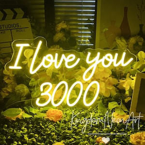 Kocham Cię 3000 Neon Sign Ślub Neon Sign Niestandardowy Neon Sign Led Light Home Wall Art Decor Wedding PartyDecor Personalizowane Prezenty Neon Art