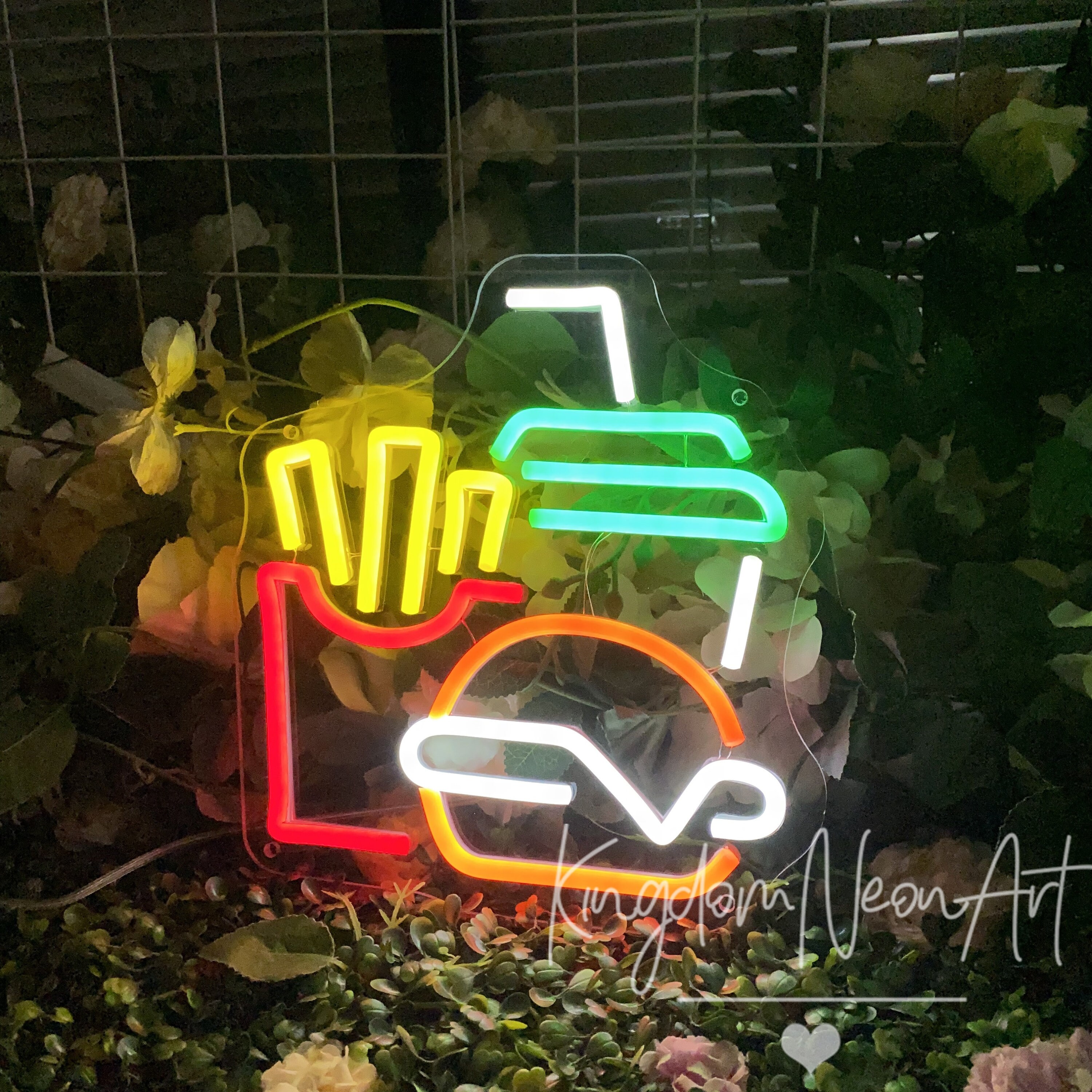 ネオンサイン ハンバーガー USB給電 LED オリジナル オーダーメイド