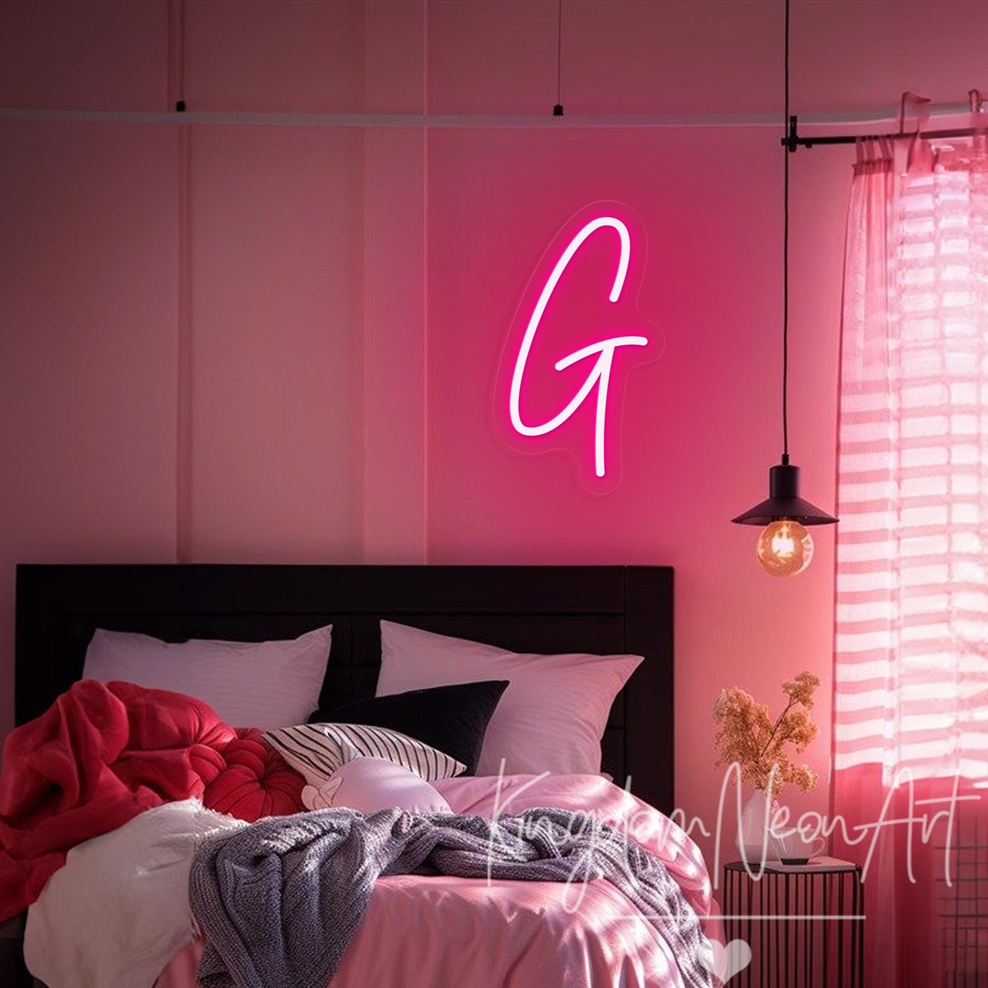 Custom Letter Neon Sign Custom Neon Sign A-Z Name Neon Light Nursery Children's Bedroom Dorm Decor Home Wall Decor Birthday Gift For Kids