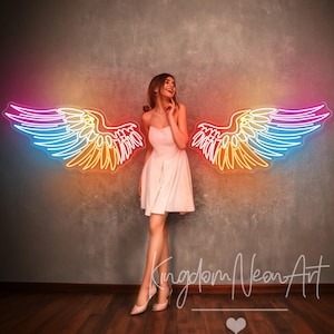 Angel Wings Neon Sign Wings Led Neon Light Custom Neon Sign Salon Decor Wall Decor One Pair Wing Neon Light Wall Neon Art Personalized Gift