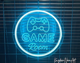 Custom Game Room Neon Sign,Engrave LED Neon Sign Light,Acrylic Sign,Gaming Room Wall Decor,Video Game Room Shop Signboard,Neon Bedroom Art
