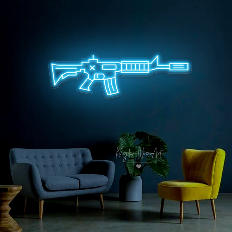 Toy Gun Neon Sign: Gamer Room Decor, Weapon LED Light - Etsy