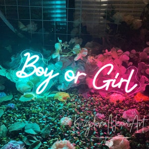 Jungen oder Mädchen Neon Zeichen Benutzerdefinierte Neon Zeichen Baby Shower Party Decor Led-Licht Es ist ein Junge Mädchen Name Zeichen Hauswand Dekor personalisierte Geschenk für Kind