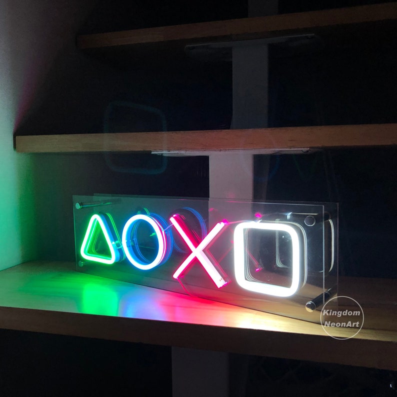 Gamer Game Room Decor Neon Sign Gamepad Button LED Neon Signs Etsy