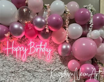 Happy Birthday Neon Sign Custom Neon Sign Led Light Birthday Party Decor Birthday Backdrop Home Room Wall Decor Birthday Gifts Neon Art