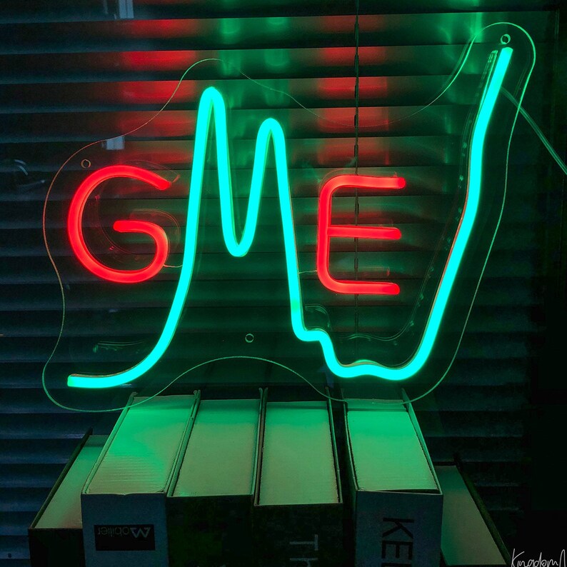GME Gamestop Neon Sign Light Gift For friends Securities  Finance Stock Logo Custom Neon Sign Office Decoration Gaming Party Wall Decor 