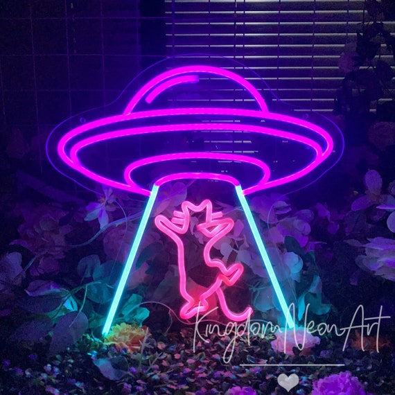 Insegna Al Neon Gatto Bianco E Rosa - Decorazione Luminosa A Led Per Cameretta, Salotto O Vetrina, Regalo Originale - 3