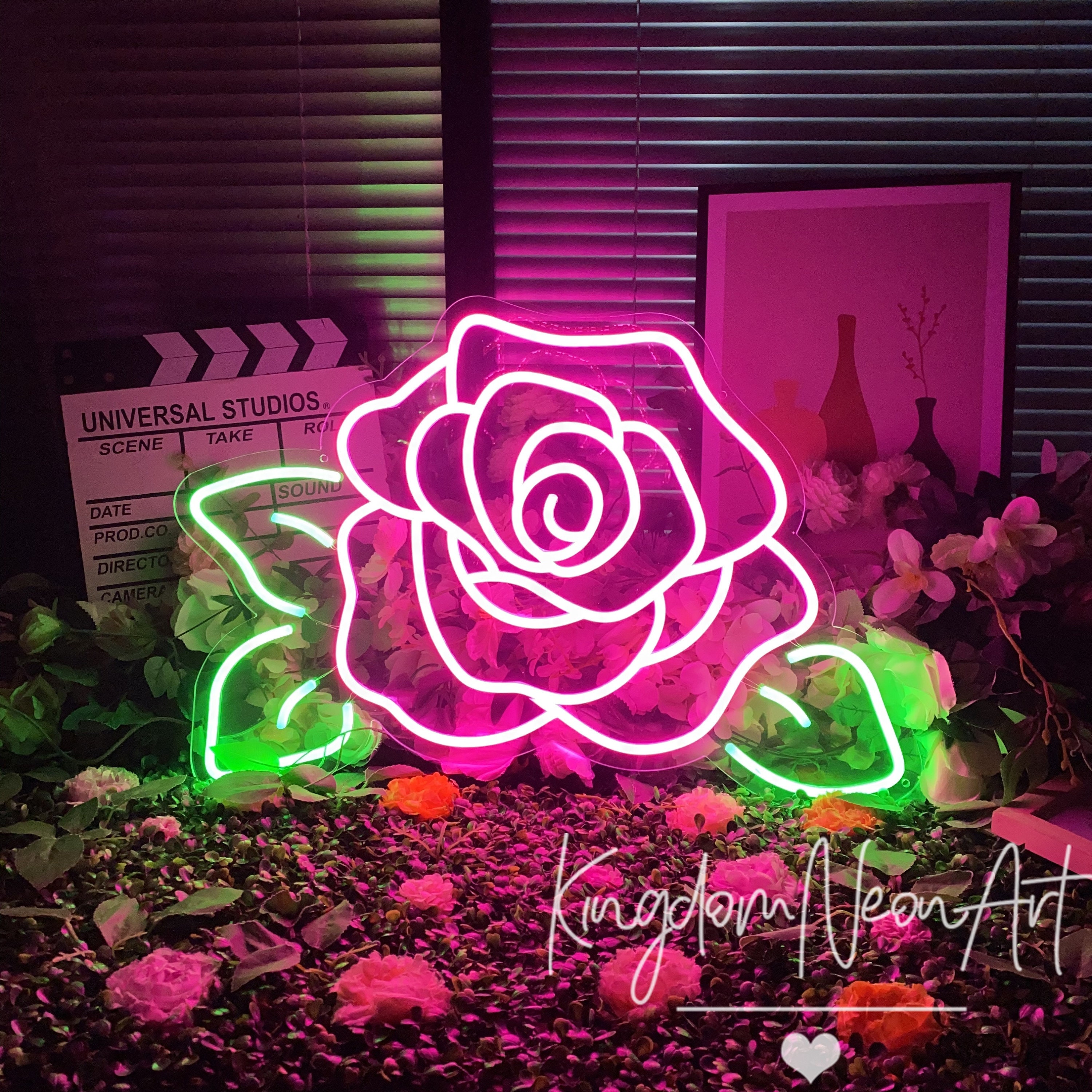 Led Flower Sign Simple Rose Neon Sign, LED Flower Light, Custom Wall Decor - Etsy