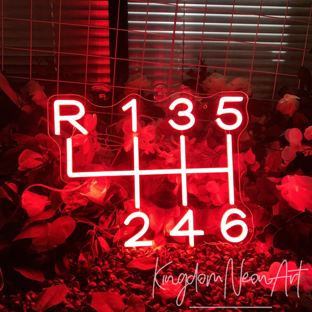 Car Gearbox Neon Sign Custom Car Neon Sign Speed Gear Neon Sign Garage