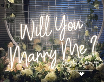 Will You Marry Me Neon Sign | Custom Neon Light|Led Signs for Wedding Backdrop|Engagement Party Wall Art Aesthetic Haning|Personalized Gifts