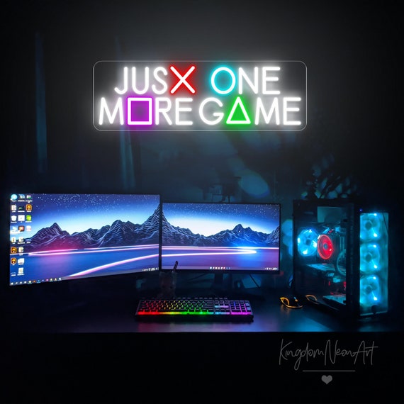 Just One More Game Neon Signgaming Room Wall Decorgamer Home - Etsy