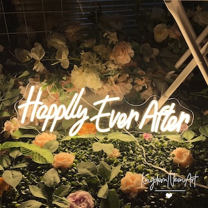 Happily Ever After Neon Sign Custom Neon Sign Wedding Neon Sign Bedroom Home Wall Room Decor Wedding Decoration Personalized Gifts Neon Art