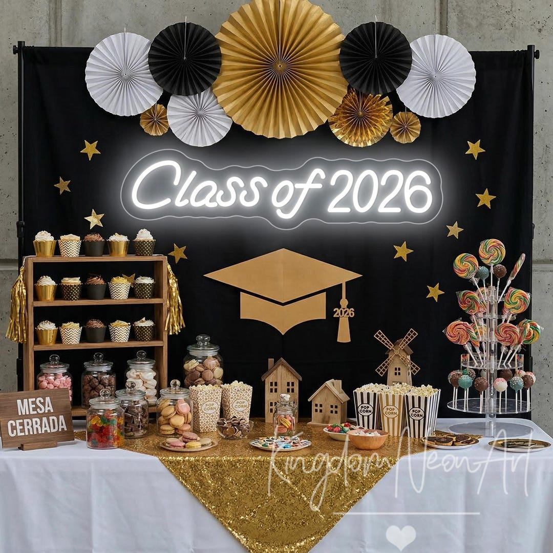 Class of 2026 Neon Sign Graduate Led Light Grad Party Decor Congrats ...