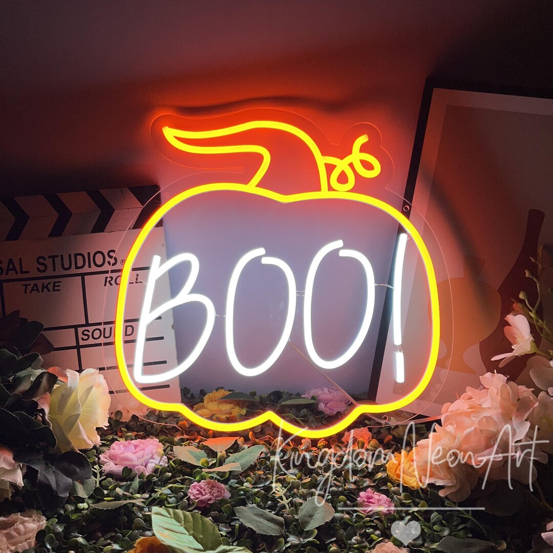 Pumpkin Boo Neon Sign Custom Neon Sign Halloween Pumpkin Led Light Home ...