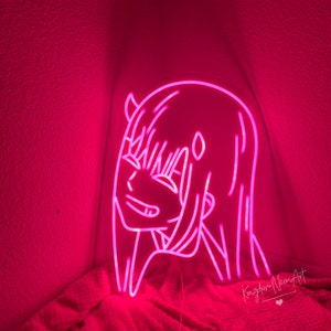 Zero Two Neon Sign,neon Sign Anime Decor,anime Neon Sign,game Room Led ...