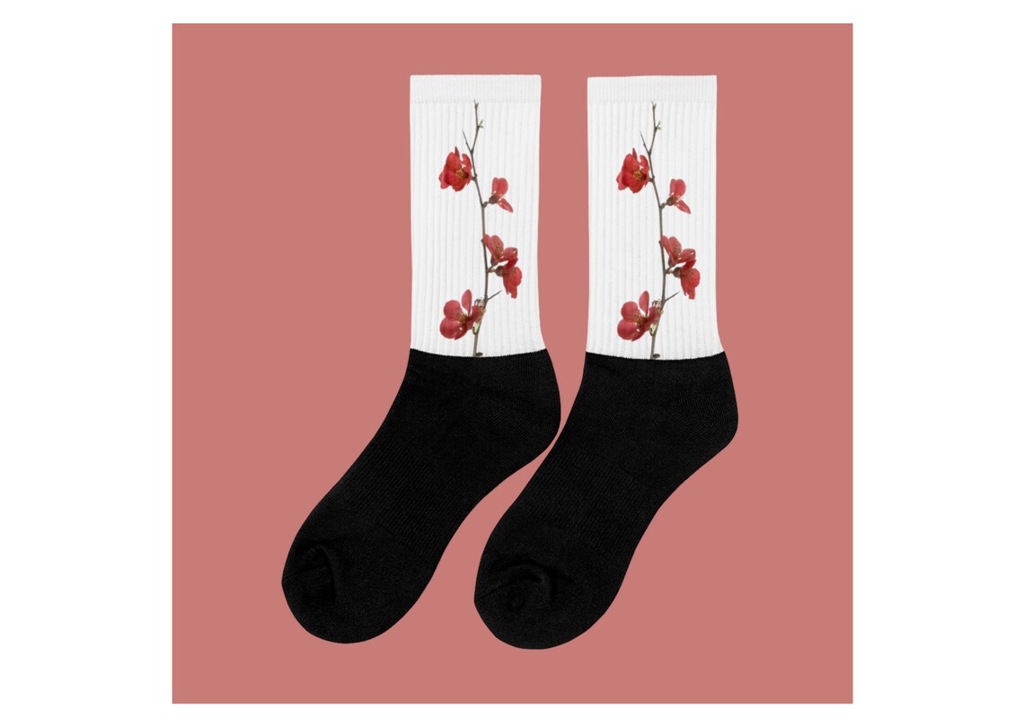 Flower Socks, Flower Plant Socks, Mens and Womens Socks, Skater Socks ...