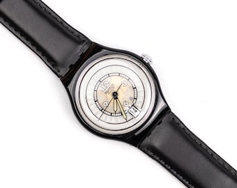 Orologio Swatch automatico vintage con datario raro – Modello raro – Nuova cassa di ricambio – Prodotto in Svizzera