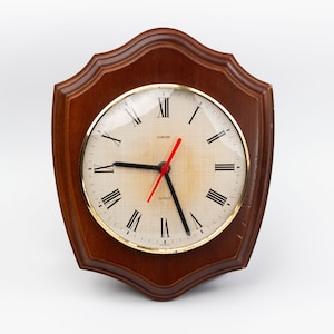 Europa wall clock, Germany wood framed 1970s wall clock