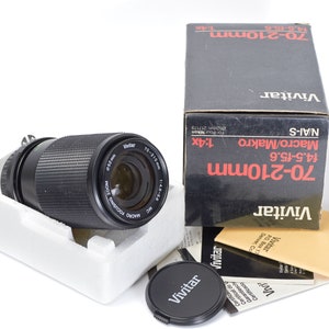 Nikon Mount Vivitar 75-210 mm F/4.5 -5.6 Lente telezoom vintage