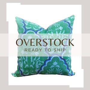 Overstock - Cover Only | Scallop Paisley Green-Blue Throw Pillow by Danika Herrick