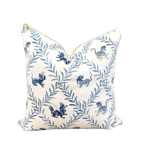 Cover Only | Little Beasties blue and white throw pillow by Danika Herrick | Chinoiserie Pillow