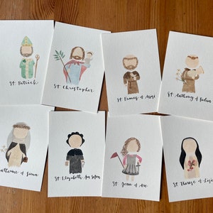 Custom Catholic Saint Watercolor Prints l Hand painted l Available Any Saint l 4 by 6&quot; l First Communion Gift | Baptism Gift l happilyhelen