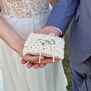 Ring pillow - wedding - macrame