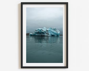 Glacier Lake, Photo Print, Iceland, Jokulsarlon, Ice Lagoon, Nature Photography, Landscape Poster, Home Decor, Wall Art, Acrylic Print