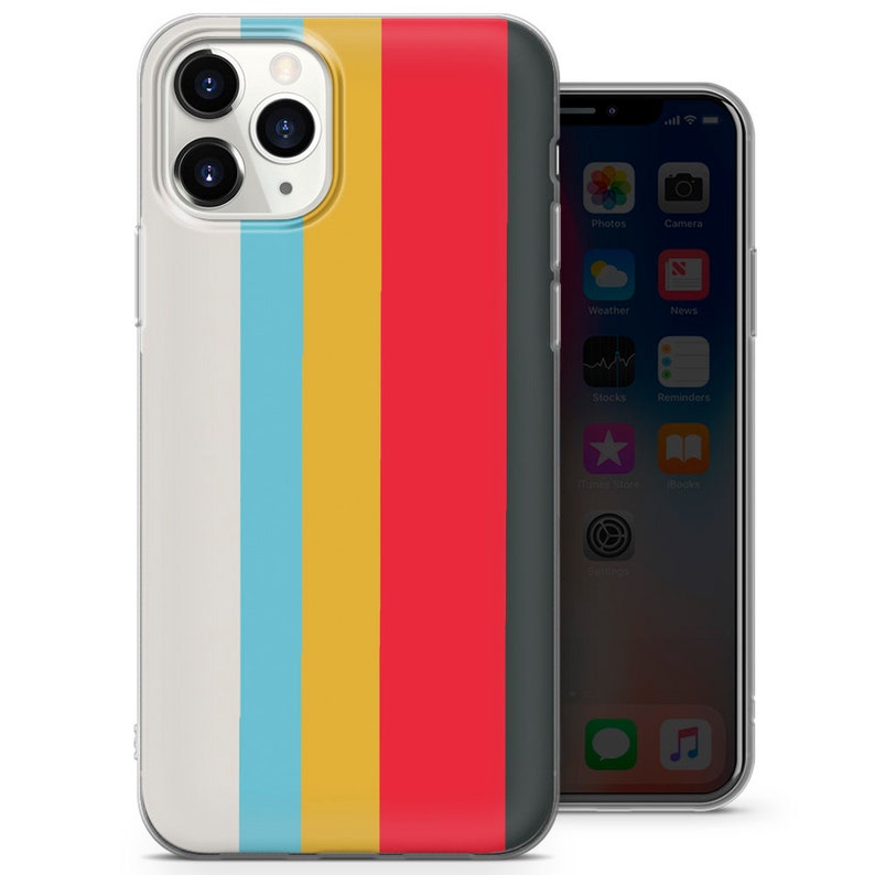 Retro Stripes Phone Case Aesthetic Vintage Case for iPhone 13, 11 
