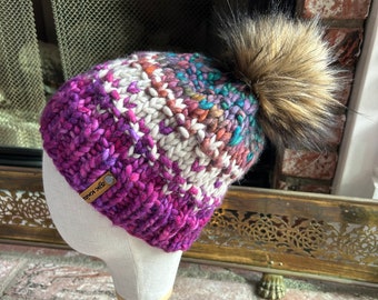 Potpourri Beanie / hand knit hat / hand knit beanie / OOAK hat / luxury wool hat / SoCal made / SJKKnits