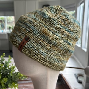 Jake Beanie (fits up to 23”) / OOAK merino wool pocket beanie / SoCal made / SJK Knits