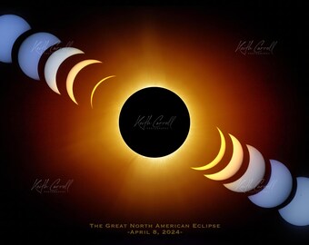 Total Solar Eclipse Photographic Art Print: Astrophotography Photograph