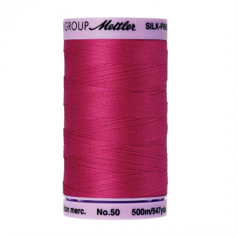 547yds Fuschia Silk-Finish 50wt Solid Cotton Thread