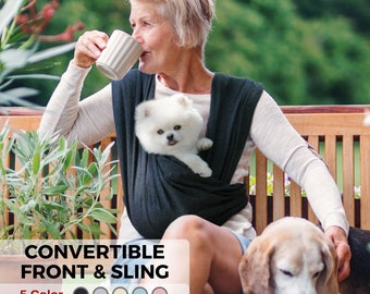 Convertible Dog Sling Carrier, Pet Sling, Cat Carrier, Front and Sling Design, Premium Cotton, Stylish Dog Carrier, Dog Carrier Sling