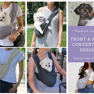 Sling Carrier for Dog, Pet Sling, Cat Carrier, Puppy Gift, Pet Sling for Small Dogs, Front & Sling Convertible Design, Dog Gift image 10