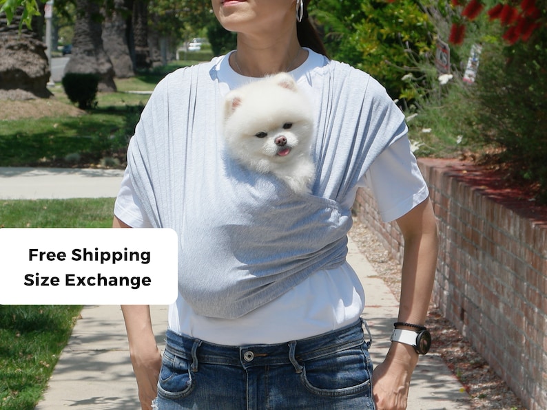 Sling Carrier for Dog, Pet Sling, Cat Carrier, Puppy Gift, Pet Sling for Small Dogs, Front & Sling Convertible Design, Dog Gift image 5